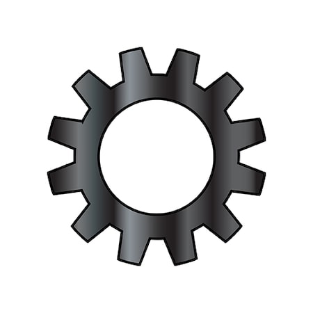 Zoro Select External Tooth Lock Washer, For Screw Size #10 Spring Steel, Black Oxide Finish, 10000 PK 10WEB