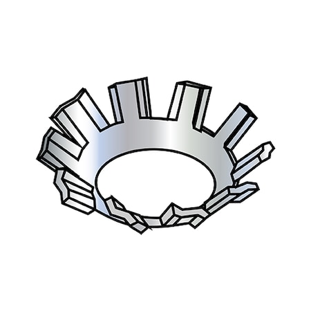 Zoro Select External Tooth Lock Washer, For Screw Size #8 Spring Steel, Zinc Plated Finish, 10000 PK 08WEC