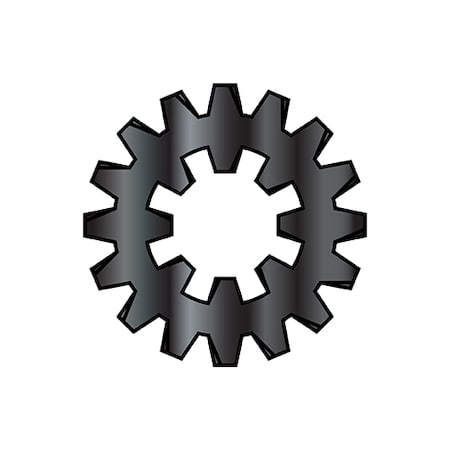 Zoro Select Internal/External Tooth Lock Washer, For Screw Size 3/8 in Spring Steel, Black Oxide Finish 37WEIB
