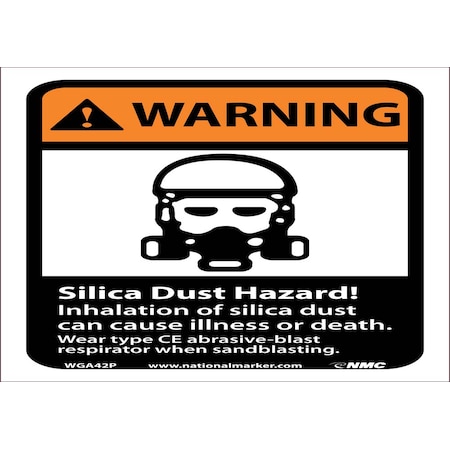 Nmc Silica Dust Hazard Sign, WGA42P WGA42P