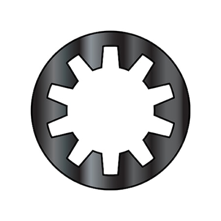 Zoro Select Internal Tooth Lock Washer, For Screw Size #10 Spring Steel, Black Oxide Finish, 10000 PK 10WIB