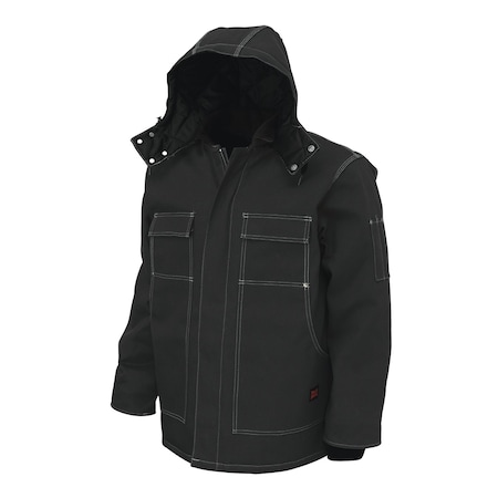 Tough Duck Jacket, 100% Cotton, BLK, 2XL WJ341