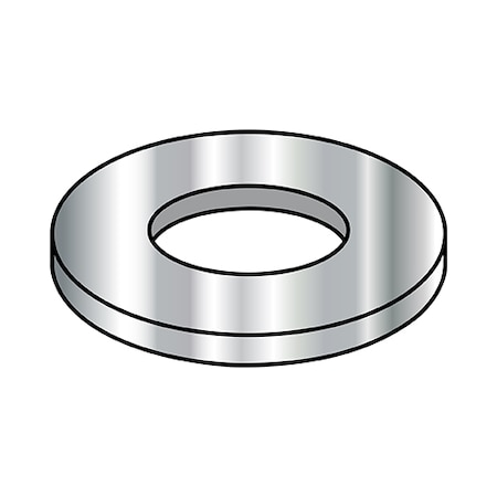 Zoro Select Flat Washer, For Screw Size 1/4" , 18-8 Stainless Steel Plain Finish, 1000 PK 14WM188