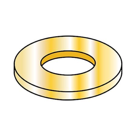 Zoro Select Flat Washer, For Screw Size 8" , Steel Zinc Yellow Finish, 10000 PK 08WMY