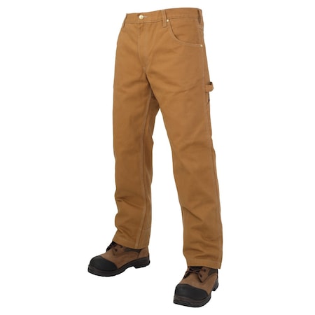 Tough Duck Mens Washed Duck Pant Brown 44x34 WP023