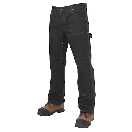 Tough Duck Mens Washed Duck Pant Black 44x34 WP023