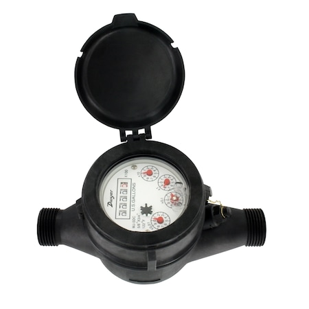 Dwyer Instruments Multi-Jet water meter, 1-1/2" pipe size, NSF Certified, brass body with 1 gal pulse output. WNT-A-C-07-1