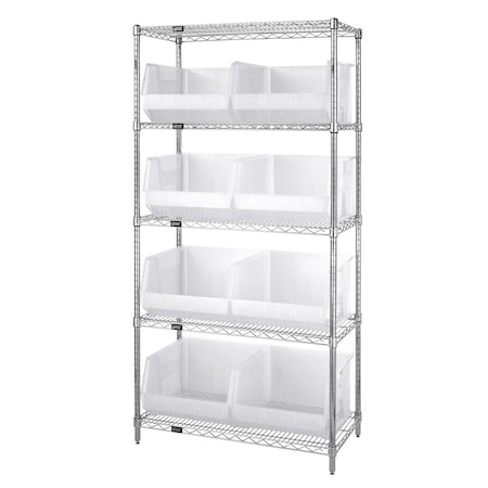Quantum Storage Systems Shelving Unit, 36 in W x 74 in H x 18 in D, 5 Shelves WR5-270CL