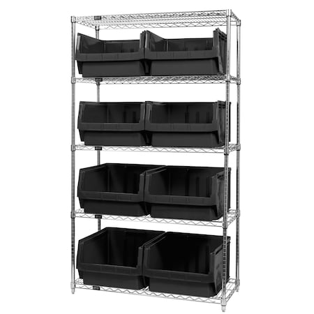 Quantum Storage Systems Shelving Unit, 18 in W x 74 in H x 42 in D, 5 Shelves WR5-543BK