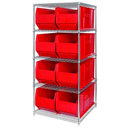 Quantum Storage Systems Shelving Unit, 36 in W x 86 in H x 36 in D, 5 Shelves WR5-993RD