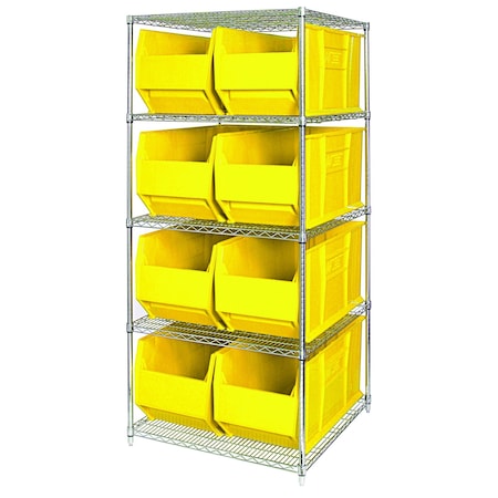 Quantum Storage Systems Shelving Unit, 36 in W x 86 in H x 36 in D, 5 Shelves WR5-993YL