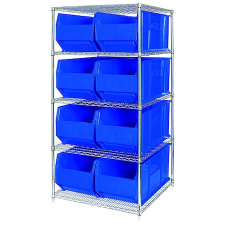 Quantum Storage Systems Shelving Unit, 48 in W x 86 in H x 36 in D, 5 Shelves WR5-997BL
