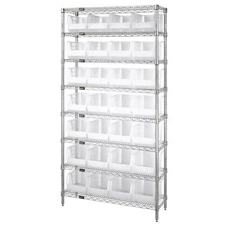 Quantum Storage Systems Shelving Unit, 36 in W x 74 in H x 12 in D, 8 Shelves WR8-239CL