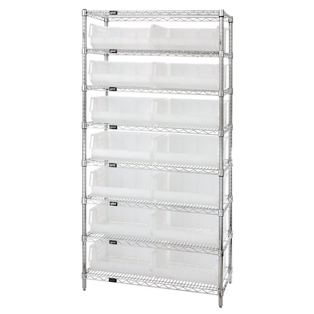 Quantum Storage Systems Shelving Unit, 36 in W x 74 in H x 14 in D, 8 Shelves WR8-250CL