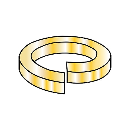 Zoro Select Split Lock Washer, For Screw Size 1/4 in Alloy Steel, Zinc Yellow Finish, 2000 PK 14WS8