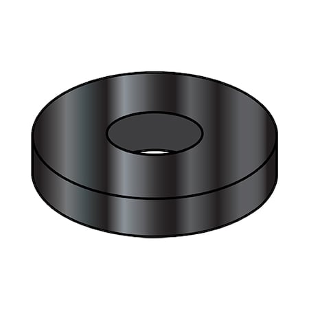 Zoro Select Flat Washer, Fits Bolt Size3/8 inSteel, Black ZincFinish, 25000 PK 37WSAEBZ