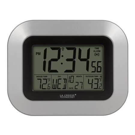 La Crosse Technology Atomic Digital Wall Clock w In/Out Temp WS-8115U-S-INT