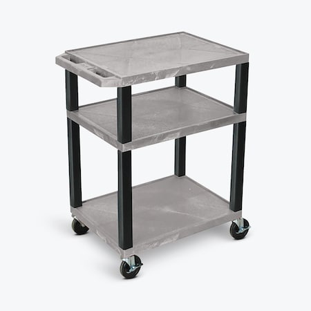 Luxor AV Cart, Three Shelves and Black Legs, 34"H WT34GYE-B