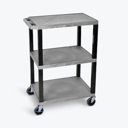 Luxor Tuffy Utility Cart with Three Shelves WT34GYS