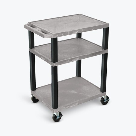 Luxor AV Cart - 34"H  Three Shelves WT34GY-B