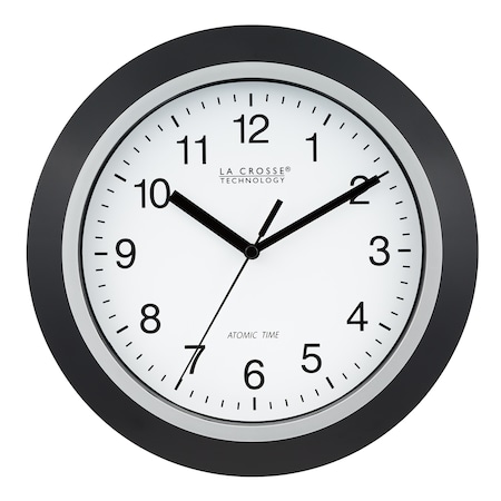 La Crosse Technology Atomic Analog Wall Clock, 10" WT-3102B-INT