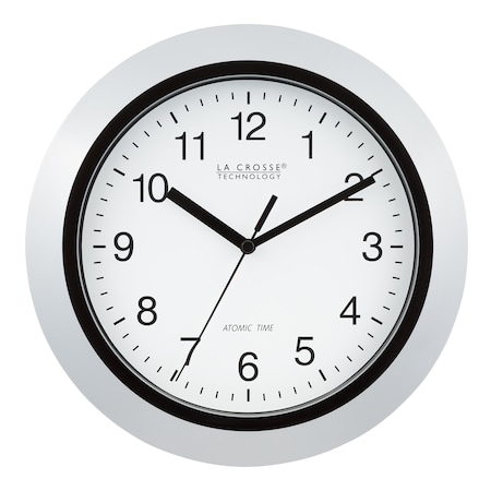 La Crosse Technology Atomic Analog Wall Clock, 10" WT-3102S-INT