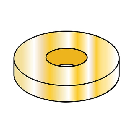 Zoro Select Flat Washer, Fits Bolt Size1/4 inSteel, Zinc YellowFinish, 2000 PK 14WUSSH
