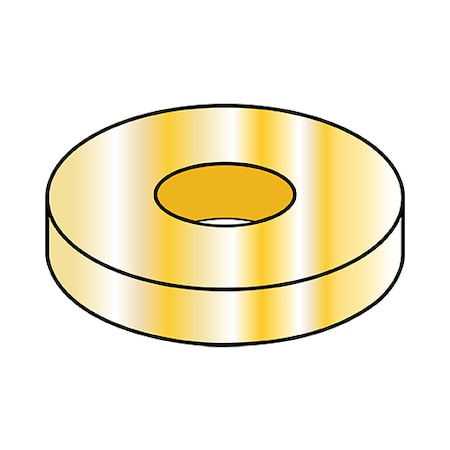 Zoro Select Flat Washer, For Screw Size 7/16" , Steel Zinc Yellow Finish, 25000 PK 43WUSSY