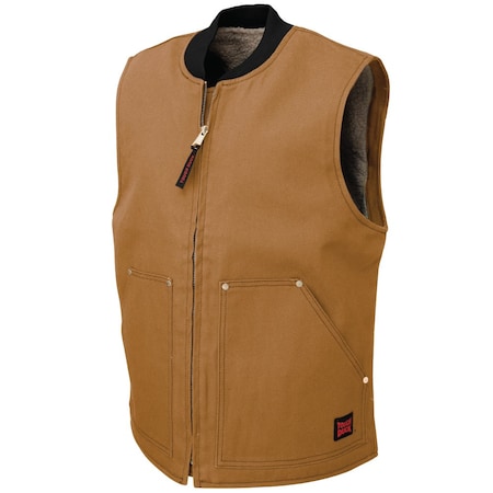 Tough Duck Vest, 100% Cotton, BROWN, 3XL WV062