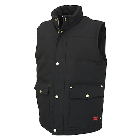 Tough Duck Vest, 100% Cotton, BLACK, S WV081