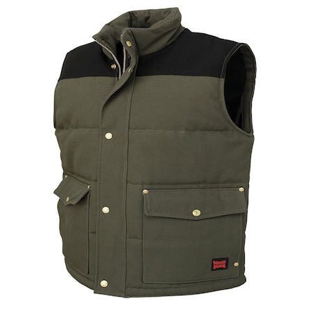 Tough Duck Vest, 100% Cotton, OLIVE, L WV081