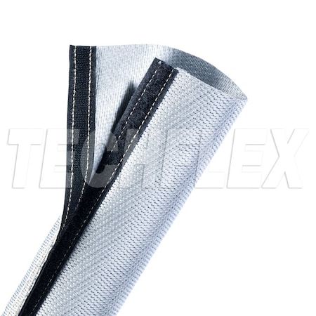 Techflex Braided Cable Wrap, 2 in Inside Dia., 25 ft, Silver