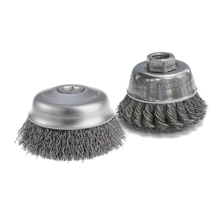 Cgw Abrasives Cup Brush, Carbon, 5/8-11In AH, 2-3/4In 60060