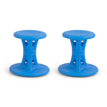 Simplay3 14" Play Around Wiggle Chairs 2-Pack, Kids Wobble Stools for Improved Focus and Attention - Blue, Made in USA