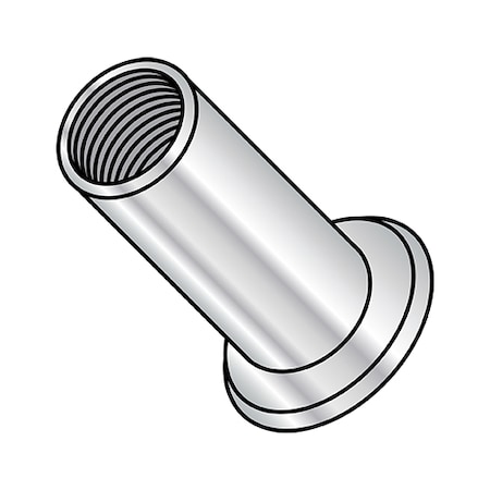 Zoro Select Rivet Nut, 1/4"-20 Thread Size, 0.465 in - 0.475 in Flange Dia., .797 in - .827 in L, Aluminum XA-14260