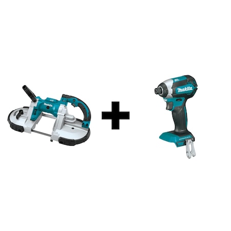 Makita Portable Band Saw, 18V, w/Impact Driver XBP02Z + XDT13Z