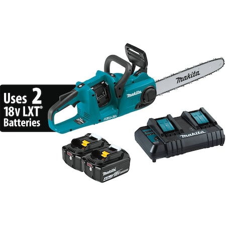 Makita Brushless 16" Chain Saw, 36V (18V X2) LXT XCU04CM