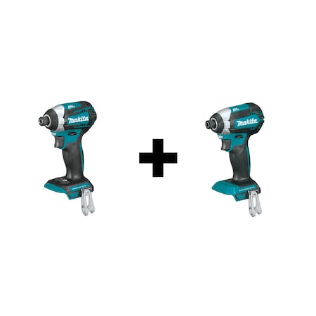 Makita 18V 1/4" Hex 1/4" Impact Driver Tool + Brushless 1/4" Cordless Impact Driver XDT14Z + XDT13Z
