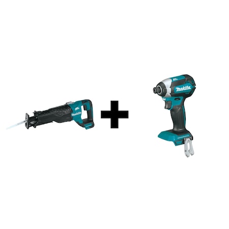 Makita Cordless Recip Saw, w/Impact Driver XRJ05Z + XDT13Z