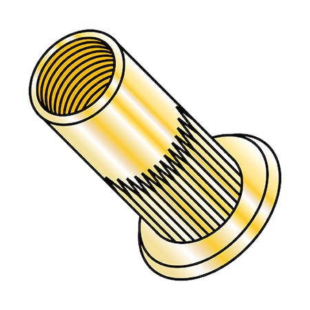 Zoro Select Rivet Nut, M6-1.00 Thread Size, 120.32 mm - 130.08 mm Flange Dia., 16.89 mm - 17.65 mm L, Steel XS-M65.70SY