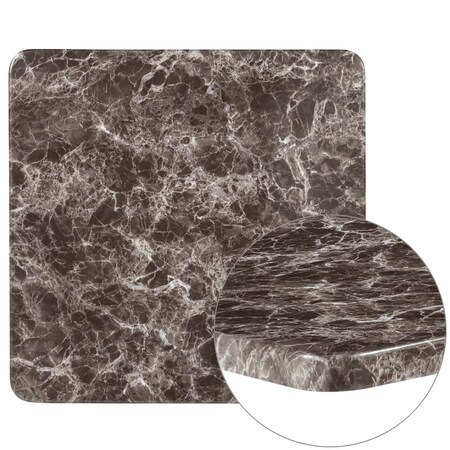 Flash Furniture Square Gray Marble Laminate Table Top, 3 XU-3030-MAR-GG