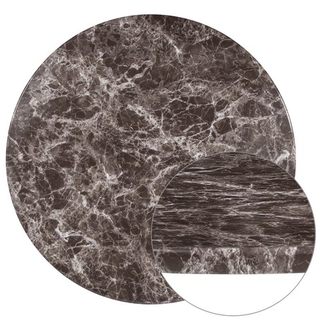 Flash Furniture Round Gray Marble Laminate Table Top, 30 XU-RD-30-MAR-GG