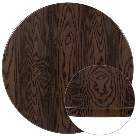 Flash Furniture Round Rustic Wood Laminate Table Top, 30 XU-RD-30-WD-GG