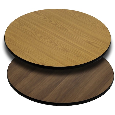 Flash Furniture Round Table Top with Natural or Walnut R, Natural/Walnut XU-RD-42-WNT-GG