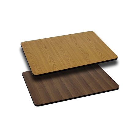 Flash Furniture Natural/Walnut Reversible Top, 24 x 30 XU-WNT-2430-GG