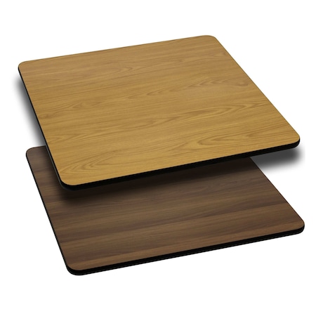 Flash Furniture Square Table Top with Natural or Walnut, 30" W, 30" L, 1.125" H, Wood Grain XU-WNT-3030-GG