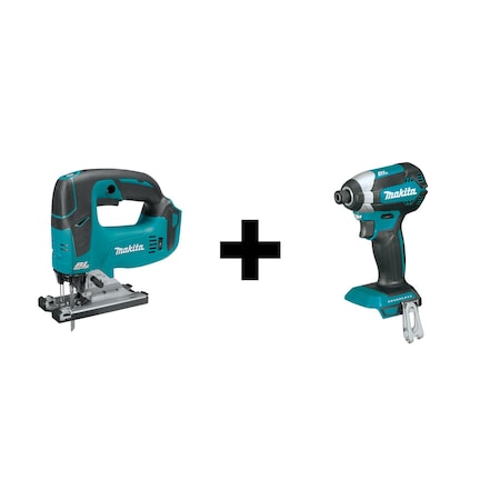Makita Cordless Jig Saw, 18V, w/Impact XVJ02Z + XDT13Z