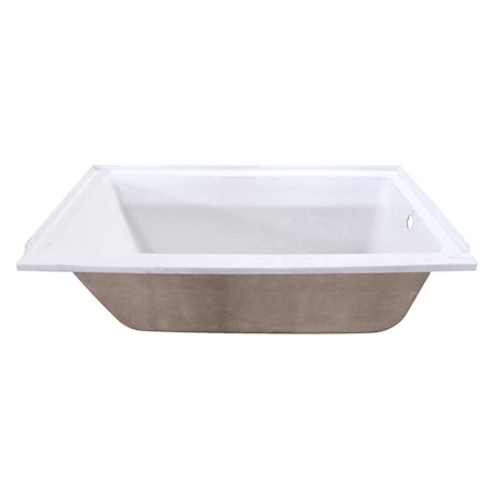 Kingston Brass XVTPN603220R 60" Acrylic DropIn Tub w/Re, 60" L, 32" W, White, Acrylic, Right XVTPN603220R