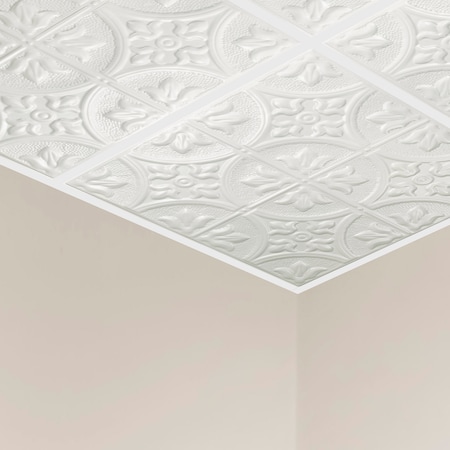 Great Lakes Tin Jamestown Ceiling Tile, 24 in W x 24 in L, 15/16 in Grid Size, 5 PK Y5100