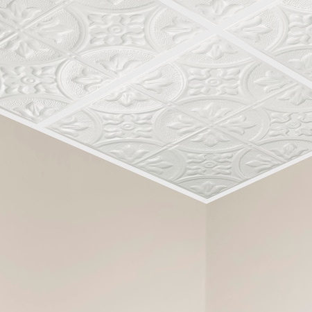 Great Lakes Tin Jamestown Ceiling Tile, 24 in W x 24 in L, 15/16 in Grid Size, 5 PK Y5101